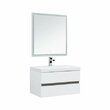 Комплект мебели Aquanet Беркли 80 белый/дуб рошелье с зеркалом белым, 00258909