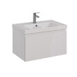 Тумба под умывальник Lemark VEON MINI 70 см под 1 раковину, подвесная,1 ящик, цвет корпуса, фасада: Белый глянец LM02VM70T